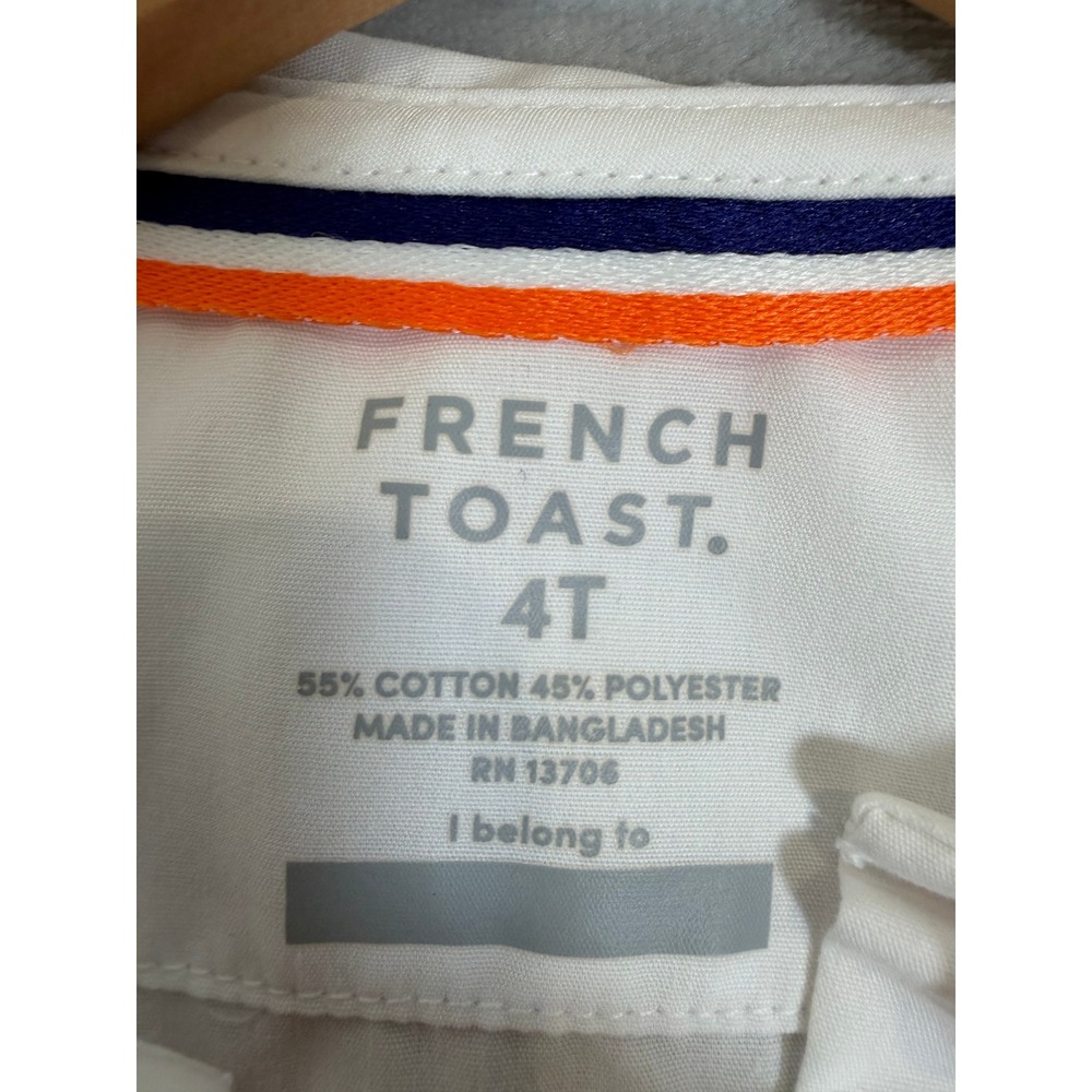 French Toast Shirt 4T White Short Sleeve Peter Pan Collar School Uniform - Picture 3 of 7